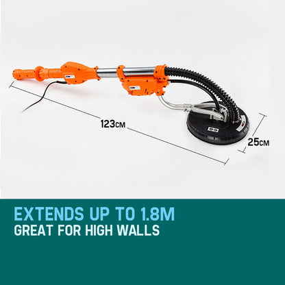 Dustless Drywall Sander with 1.83m Reach and 800W Motor, 5kg Lightweight Design