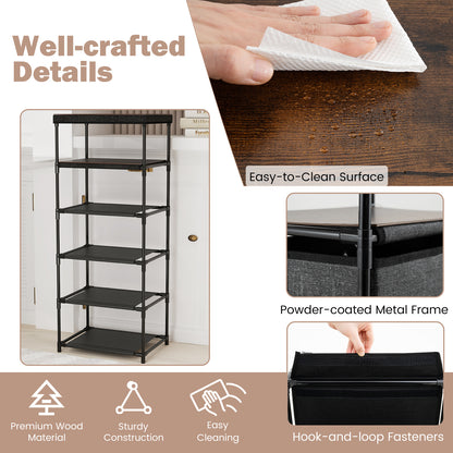 Dresser with 4 Drawers and Wood Top for Living Room Entryway-Black