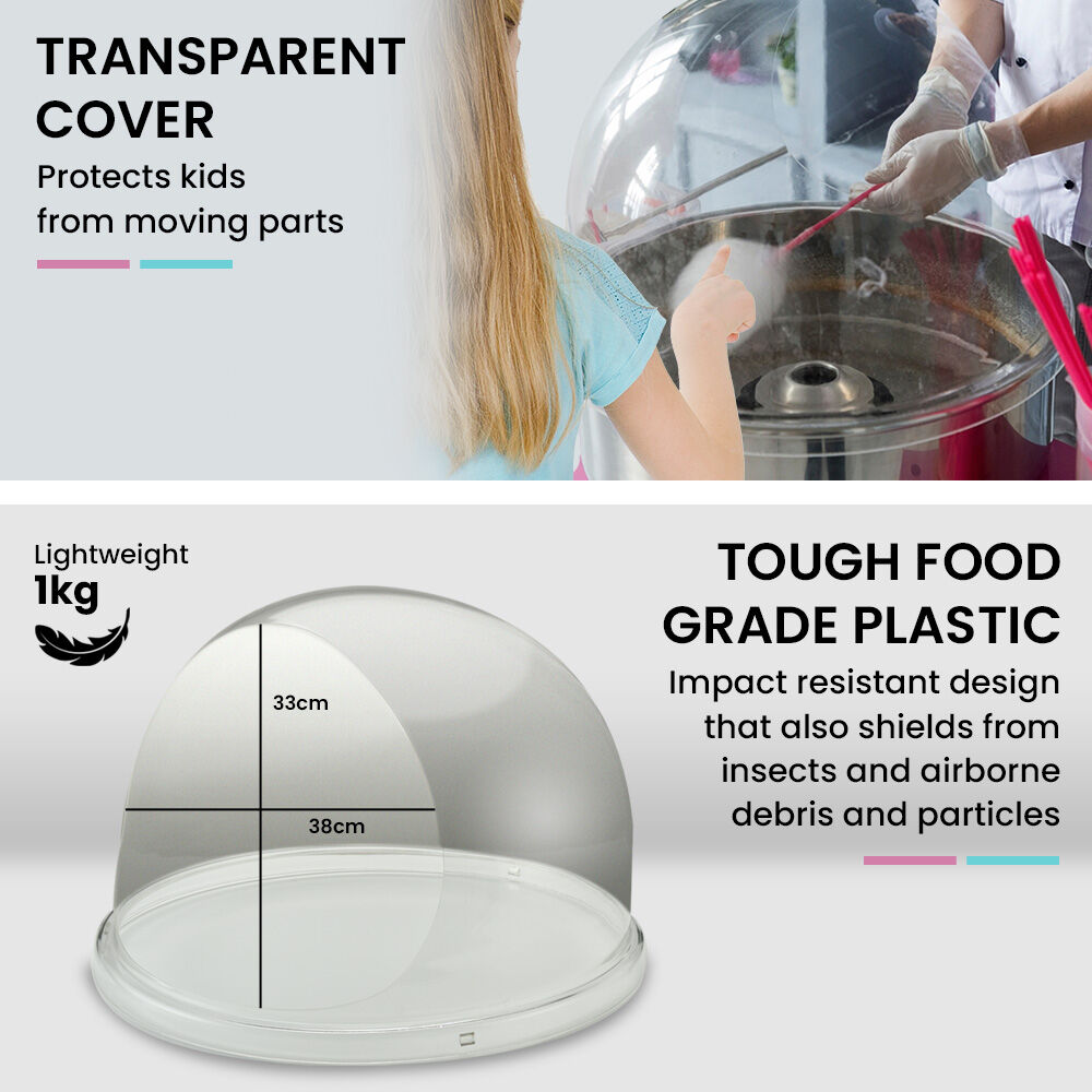 Commercial Cotton Candy Maker with 0.52m Bowl & Impact-Resistant Cover, 1100W