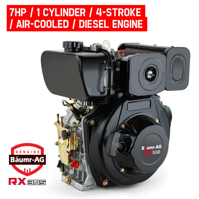 7HP Diesel 4-Stroke OHV Engine - Horizontal Shaft Motor for Industrial Use