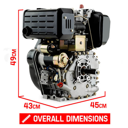 10HP Diesel Stationary Engine Electric Start OHV Replacement Motor (7.5 kW)