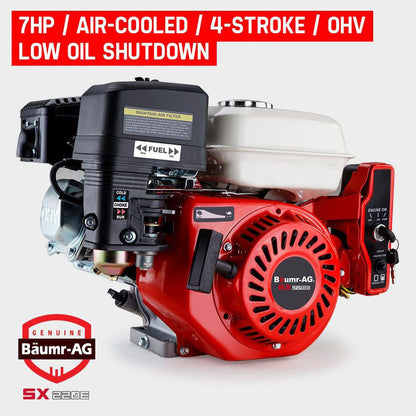 7HP Petrol Engine - 4-Stroke, Electric Start, Horizontal Shaft, 0.18m Shaft