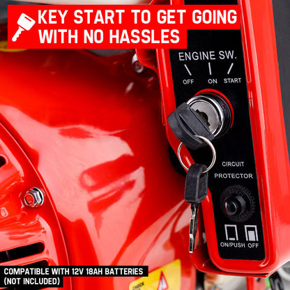 7HP Petrol Engine - 4-Stroke, Electric Start, Horizontal Shaft, 0.18m Shaft