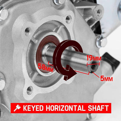 7HP Petrol Engine - 4-Stroke, Electric Start, Horizontal Shaft, 0.18m Shaft