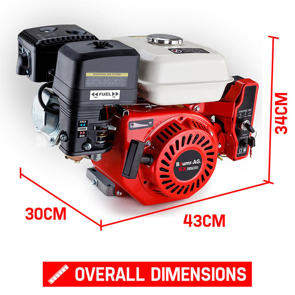 7HP Petrol Engine - 4-Stroke, Electric Start, Horizontal Shaft, 0.18m Shaft