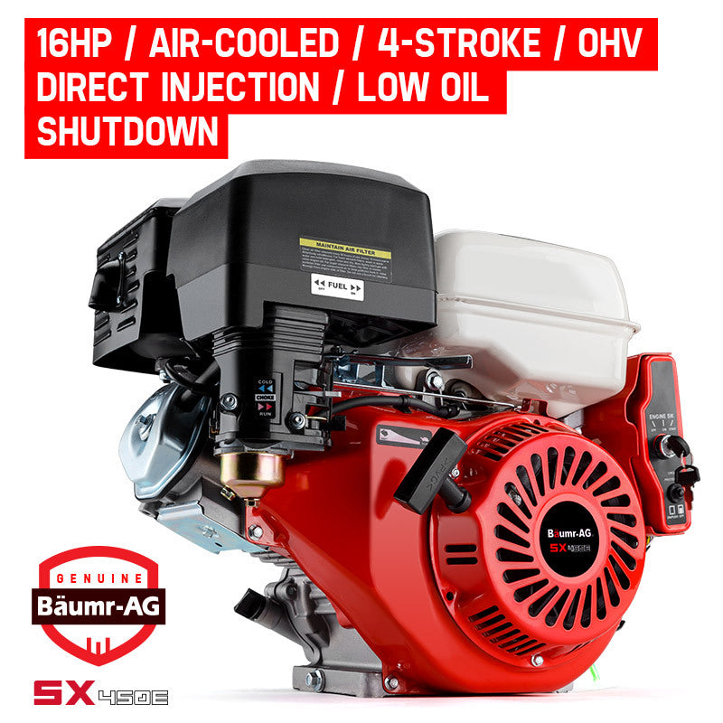 16HP Petrol Stationary Engine, OHV Motor, 4-Stroke, Horizontal Shaft, Electric Start