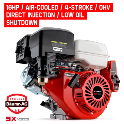 16HP Petrol Stationary Engine, OHV Motor, 4-Stroke, Horizontal Shaft, Electric Start