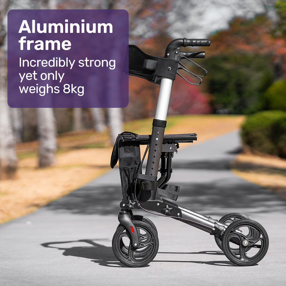 Lightweight Aluminium Rollator with Foldable Design and 135kg Capacity