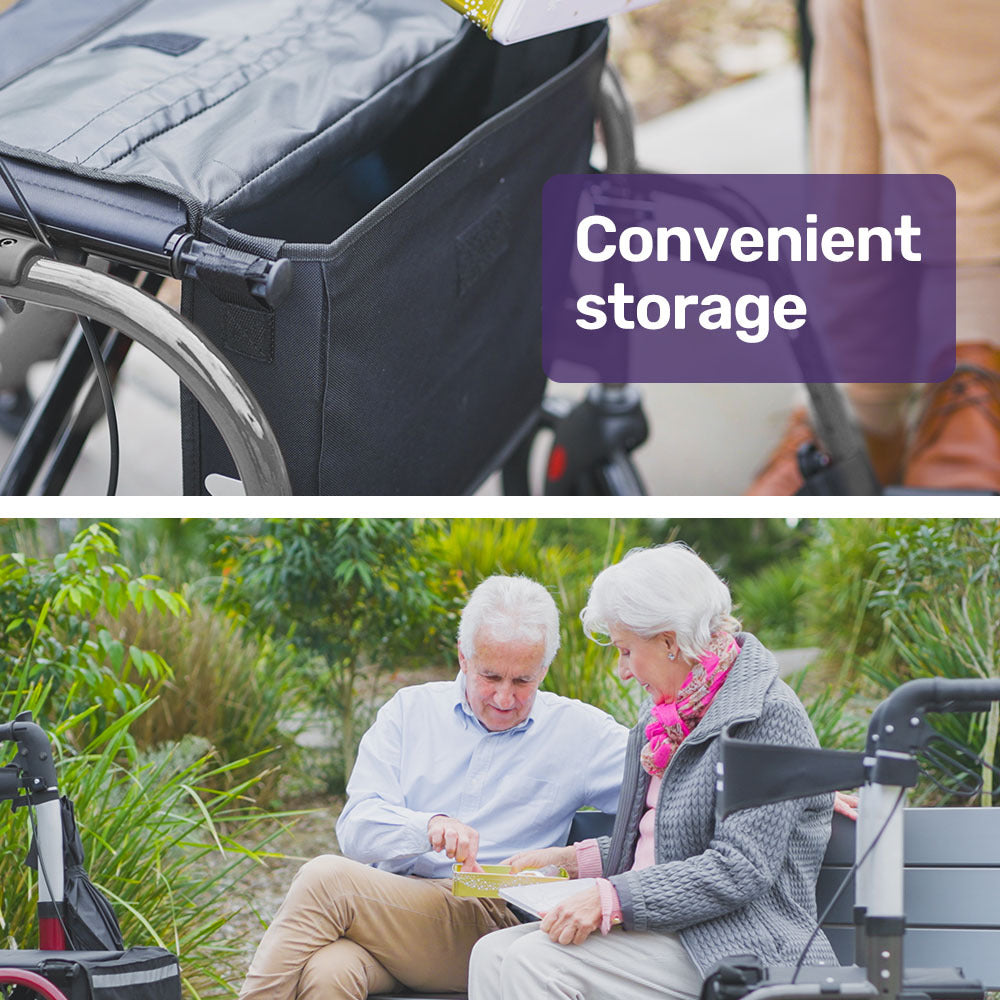 Lightweight Aluminium Rollator with Foldable Design and 135kg Capacity