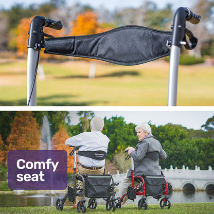SmartRoller 2-in-1 Aluminum Rollator & Transit Wheelchair - Lightweight & Ergonomic