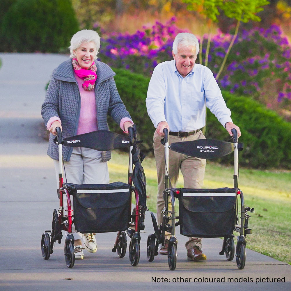 Convertible Rollator & Transit Wheelchair with Lightweight Aluminum Frame