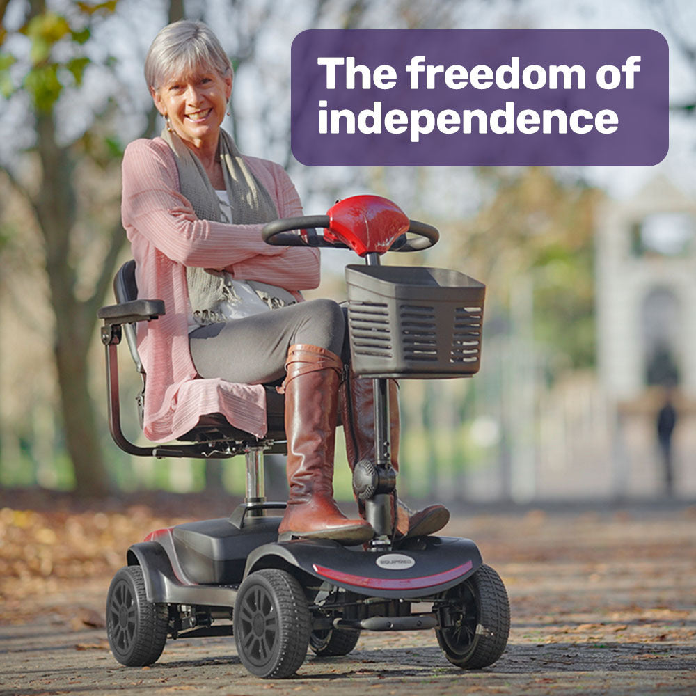 Compact Electric Mobility Scooter with Adjustable Features, 25km Range, 120kg Capacity