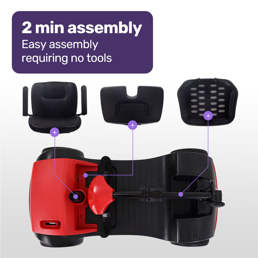 Compact Electric Mobility Scooter with Adjustable Features, 25km Range, 120kg Capacity