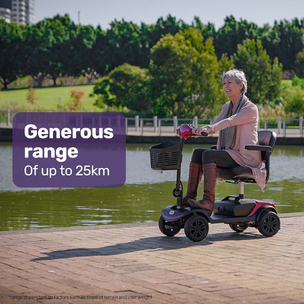 Compact Electric Mobility Scooter with Adjustable Features, 25km Range, 120kg Capacity