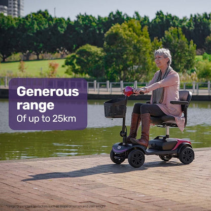 Compact Electric Mobility Scooter with Adjustable Features, 25km Range, 120kg Capacity