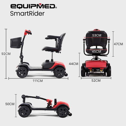 Compact Electric Mobility Scooter with Adjustable Features, 25km Range, 120kg Capacity