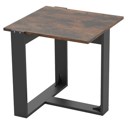 End Table Industrial Sofa Side Table with Metal Frame-Coffee-1 piece