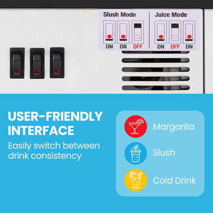 12L Commercial Slushie Machine with Donper Compressor, Stainless Steel Design
