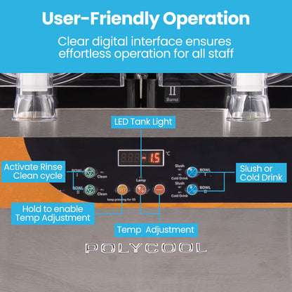 24L Double Tank Commercial Slush Machine, Digital Control Panel, SAA Approved, Juice and Frozen Slushy Maker
