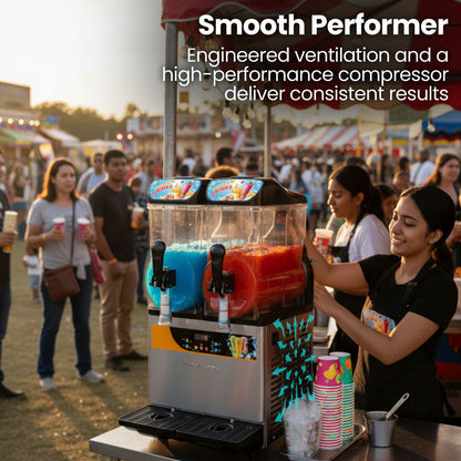 24L Double Tank Commercial Slush Machine, Digital Control Panel, SAA Approved, Juice and Frozen Slushy Maker