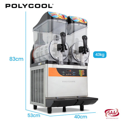 24L Double Tank Commercial Slush Machine, Digital Control Panel, SAA Approved, Juice and Frozen Slushy Maker