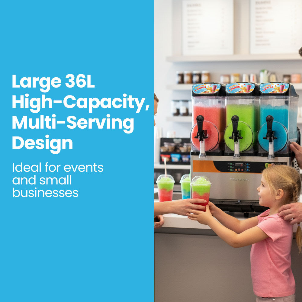 36L Triple Tank Commercial Slush Machine, Digital Control Panel, SAA Approved, Juice and Frozen Slushy Maker