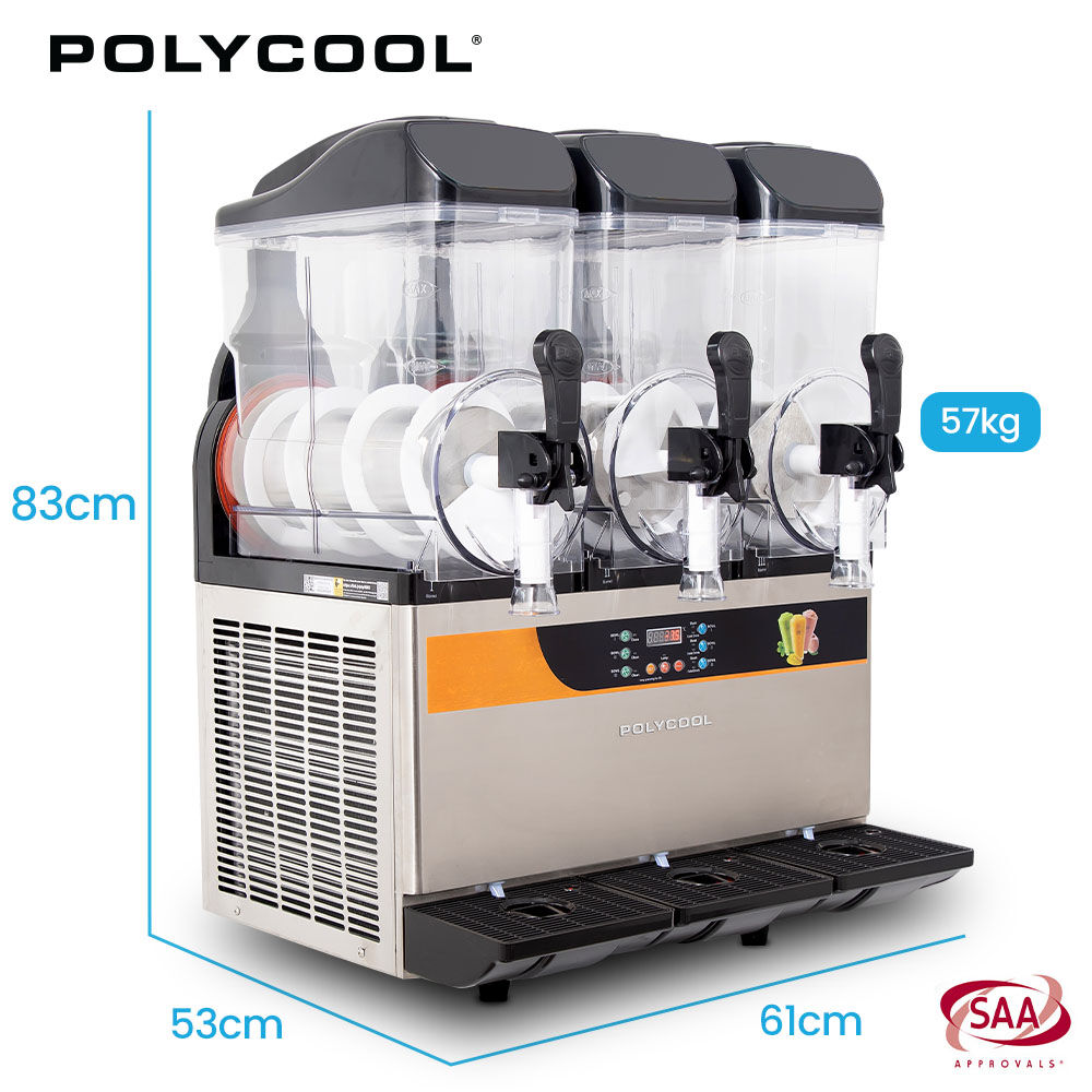 36L Triple Tank Commercial Slush Machine, Digital Control Panel, SAA Approved, Juice and Frozen Slushy Maker