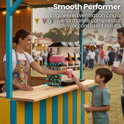 36L Triple Tank Commercial Slush Machine, Digital Control Panel, SAA Approved, Juice and Frozen Slushy Maker