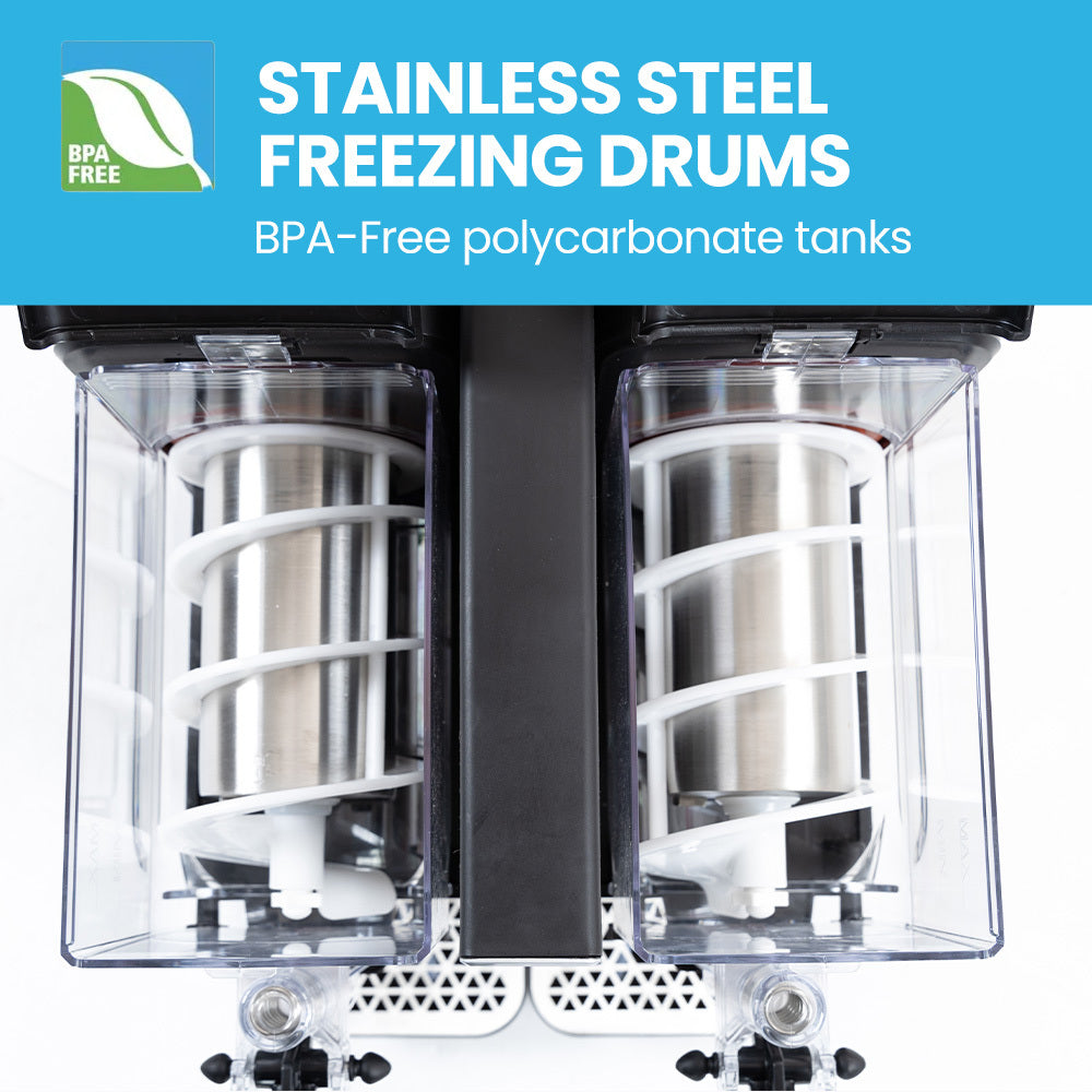 6L Double Tank Slushie Maker with Digital Control and Fast Chilling System