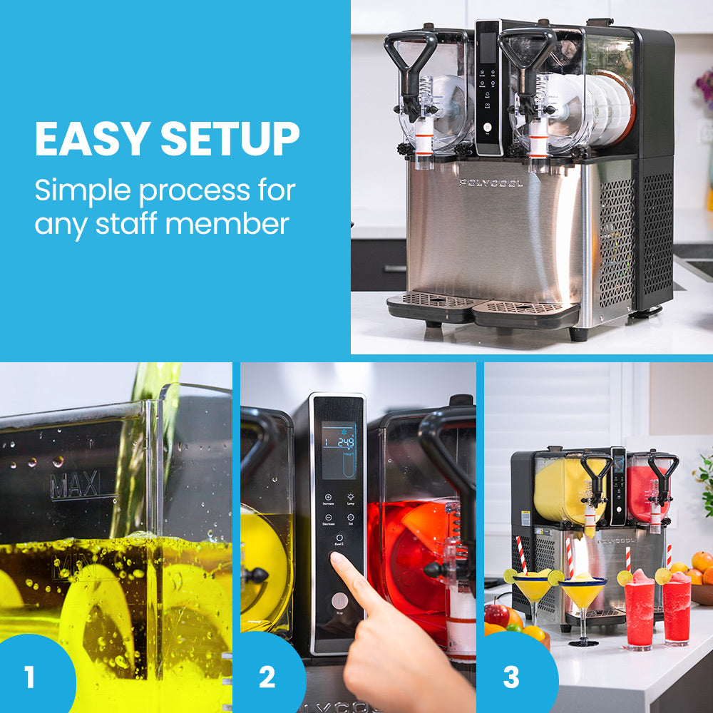 6L Double Tank Slushie Maker with Digital Control and Fast Chilling System