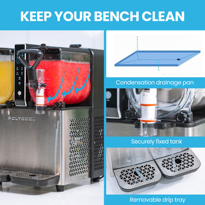 6L Double Tank Slushie Maker with Digital Control and Fast Chilling System