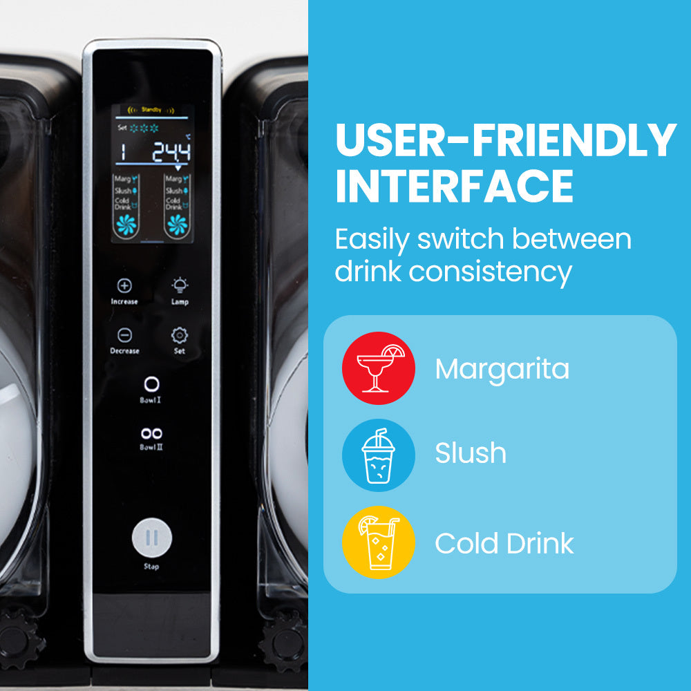 6L Double Tank Slushie Maker with Digital Control and Fast Chilling System