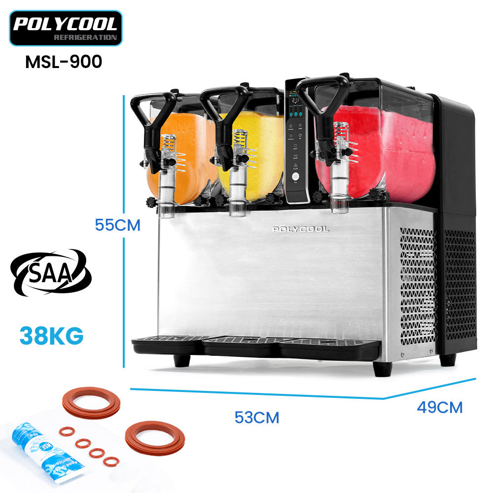 9L Triple Tank Slushie Maker with Independent Digital Control, Stainless Steel