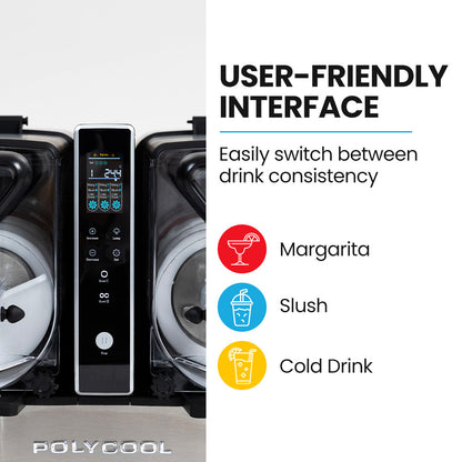 9L Triple Tank Slushie Maker with Independent Digital Control, Stainless Steel