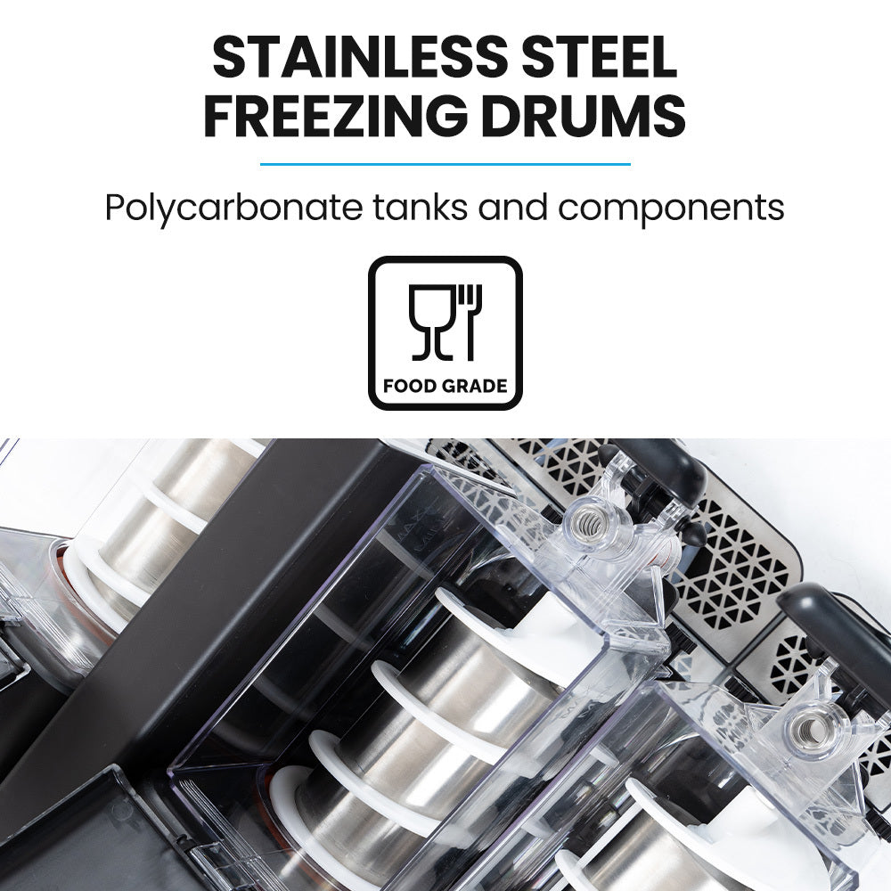 9L Triple Tank Slushie Maker with Independent Digital Control, Stainless Steel