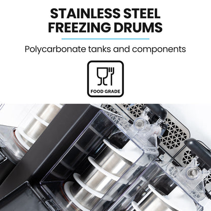 9L Triple Tank Slushie Maker with Independent Digital Control, Stainless Steel