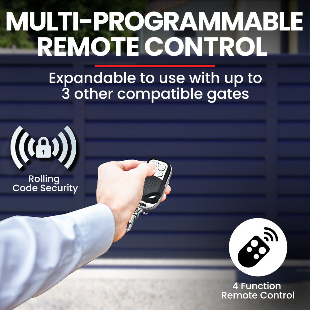 Automatic 7M Sliding Gate Opener Kit, 1500kg Capacity, 3 Remotes Included