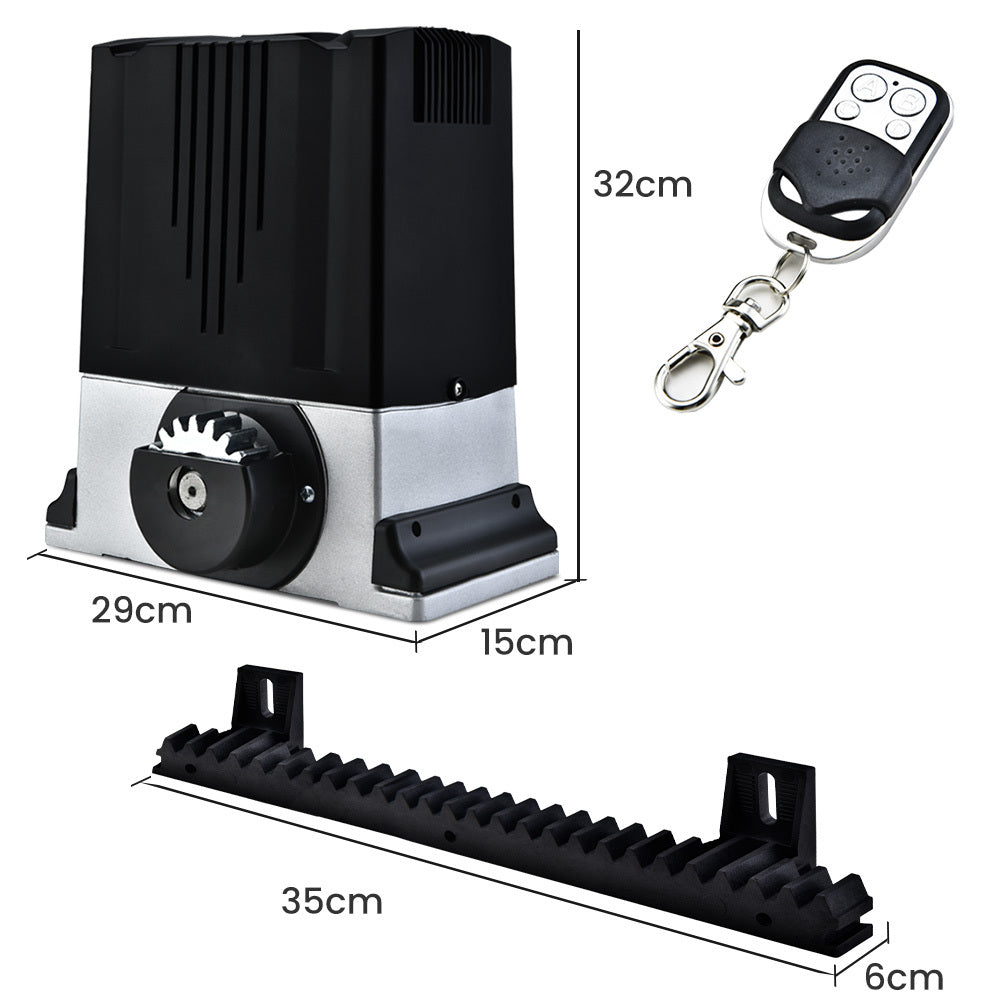 Automatic 7M Sliding Gate Opener Kit, 1500kg Capacity, 3 Remotes Included