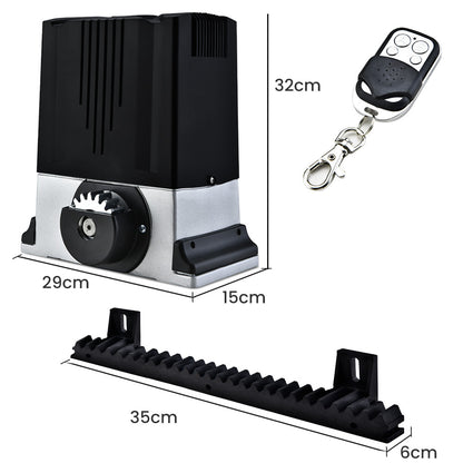Automatic 7M Sliding Gate Opener Kit, 1500kg Capacity, 3 Remotes Included