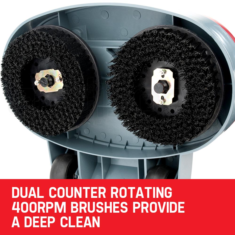 Multi-Surface 5-in-1 Floor Polisher with Dual 0.4m Heads & Cleaning Accessories