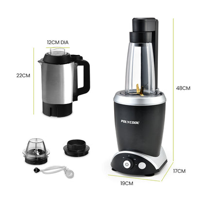 5-in-1 Vacuum Blender Set with 0.7m Jug, Heating & Grinder Function, 1000W