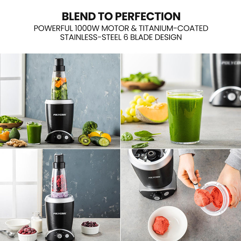 5-in-1 Vacuum Blender Set with 0.7m Jug, Heating & Grinder Function, 1000W