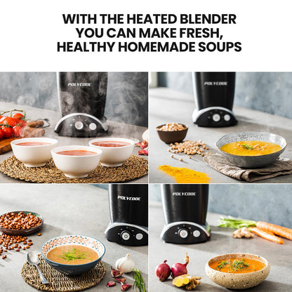 5-in-1 Vacuum Blender Set with 0.7m Jug, Heating & Grinder Function, 1000W