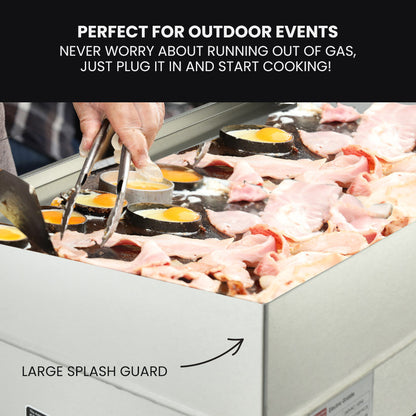 Commercial Electric Griddle 0.55x0.45m Countertop with Dual Zone Control