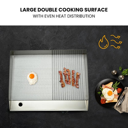 Commercial Electric Griddle 0.55x0.45m Countertop with Dual Zone Control