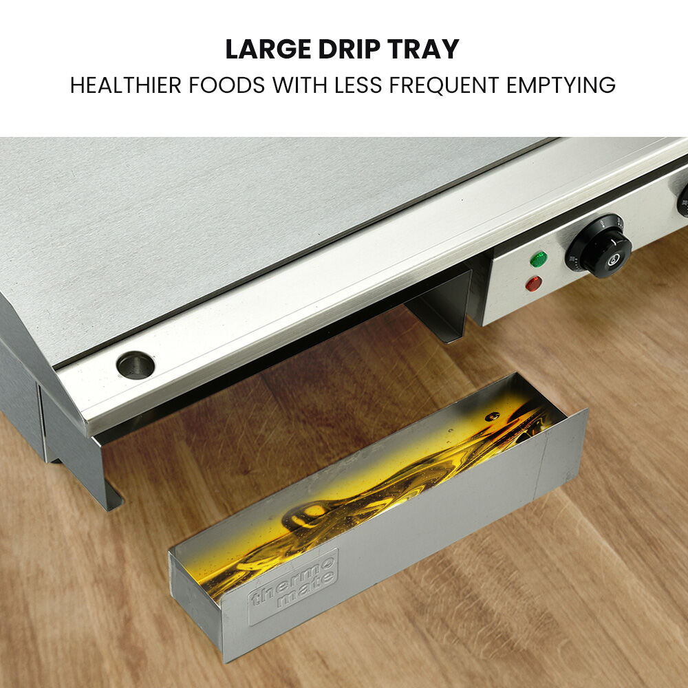 Commercial Electric Griddle 4.4kW with 0.73x0.47m Plate and Dual Zone Control