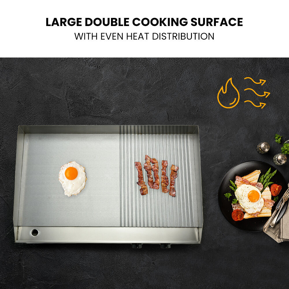 Extra Large Electric Griddle 0.73x0.40m with Dual Zone & 4.4kW Heating Power