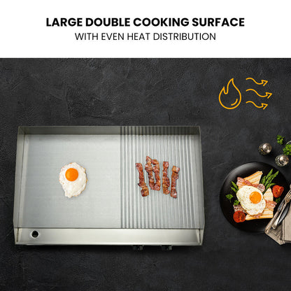 Extra Large Electric Griddle 0.73x0.40m with Dual Zone & 4.4kW Heating Power