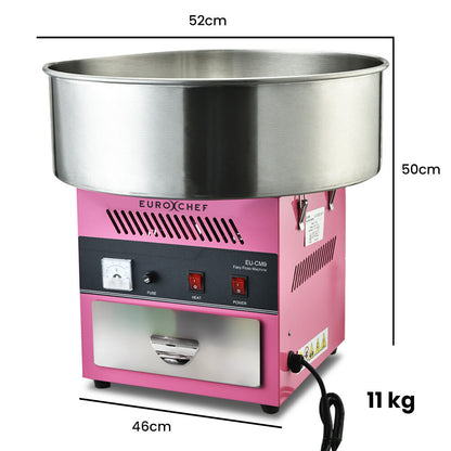 1100W Commercial Cotton Candy Maker with Large 0.52m Bowl & Storage Drawer