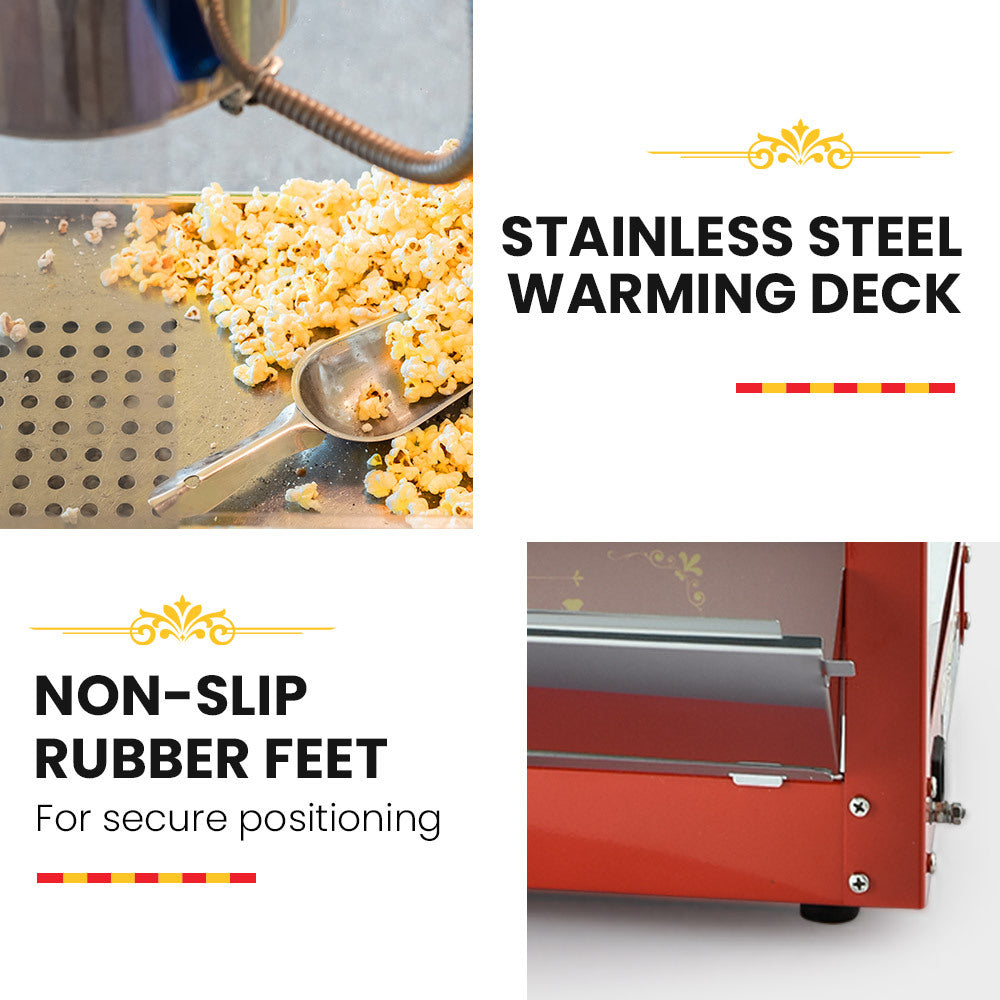 Commercial Electric Popcorn Maker with 1.44m Heating Power and 226g Kettle